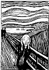 the Scream white and black by Edvard Munch